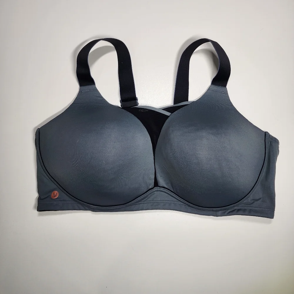 LIVI Active 46DD Sports Bra Wireless Wicking Medium Impact Blue Gray - Picture 2 of 8